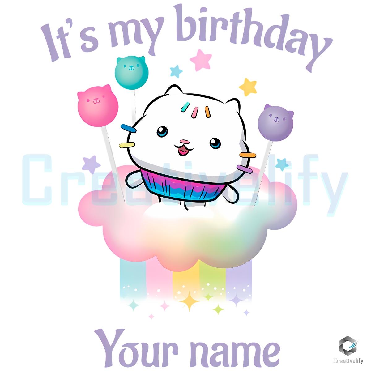 Gabbys Dollhouse The Movie Personalized Birthday Cat Cupcake PNG Gabbys Dollhouse The Movie Personalized Birthday Cat Cupcake PNG