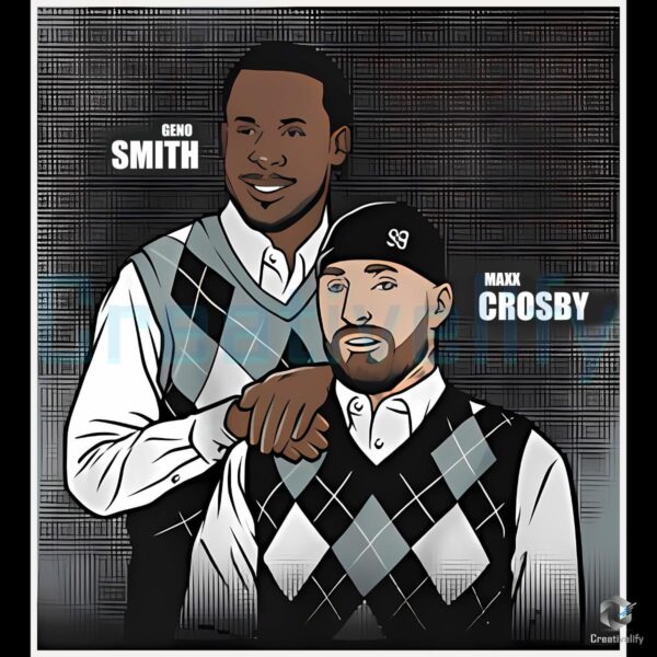 Geno Smith And Maxx Crosby Family Portrait PNG