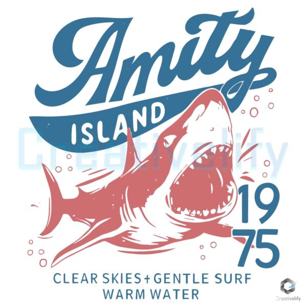 Jaws Amity Island 1975 Retro Shark Attack Vintage SVG