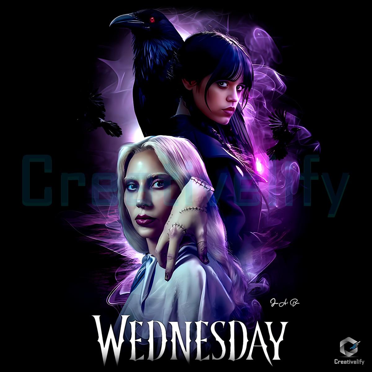 Jenna Ortega And Lady Gaga Wednesday Season 2 Netflix Series PNG Jenna Ortega And Lady Gaga Wednesday Season 2 Netflix Series PNG