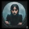 Jenna Ortega Wednesday Addams Season 2 Dark Gothic Themed PNG