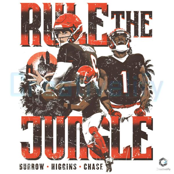 Joe Burrow Cincinnati Rule The Jungle PNG