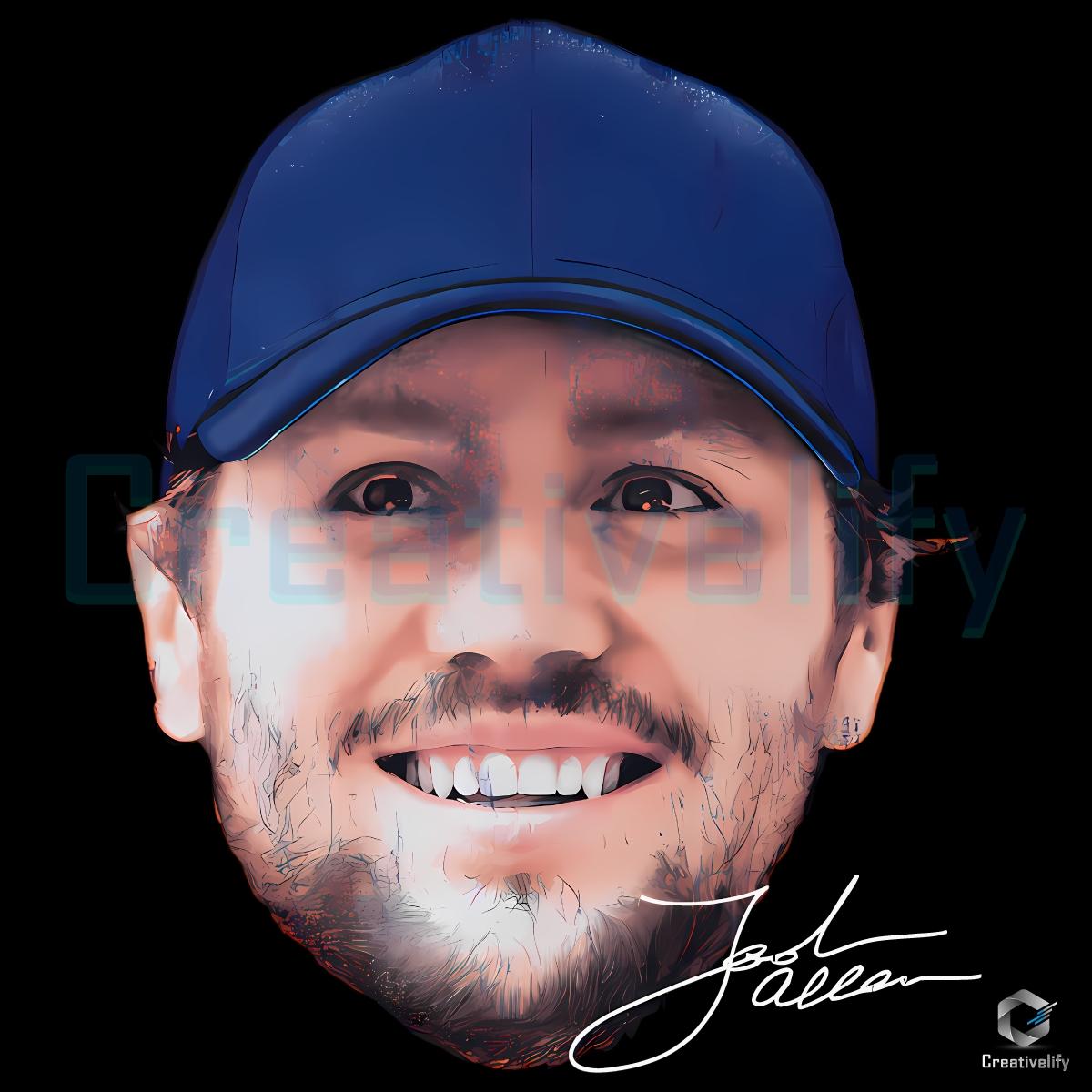 Josh Allen Buffalo Vintage Head Football PNG