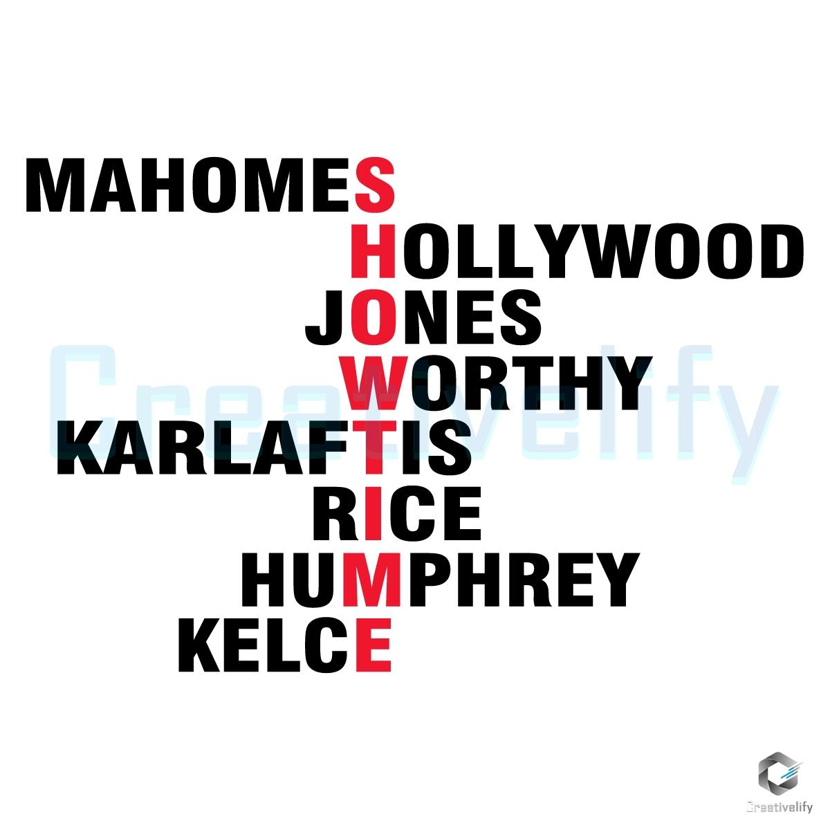 Kansas City Chiefs Showtime Player Names SVG Kansas City Chiefs Showtime Player Names SVG