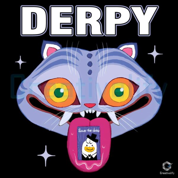 Kpop Demon Hunters Derpy Cat Tongue Save The Date PNG