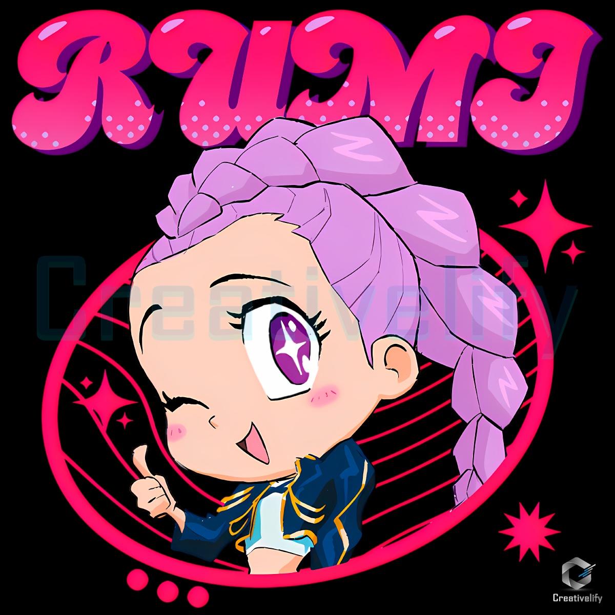Kpop Demon Hunters Rumi Chibi Anime Cartoon Toddler PNG Kpop Demon Hunters Rumi Chibi Anime Cartoon Toddler PNG