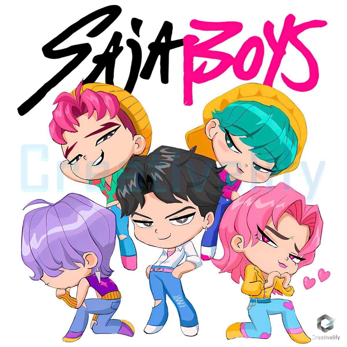 Kpop Demon Hunters Saja Boys Chibi Comfort Colors Anime Cartoon PNG Kpop Demon Hunters Saja Boys Chibi Comfort Colors Anime Cartoon PNG