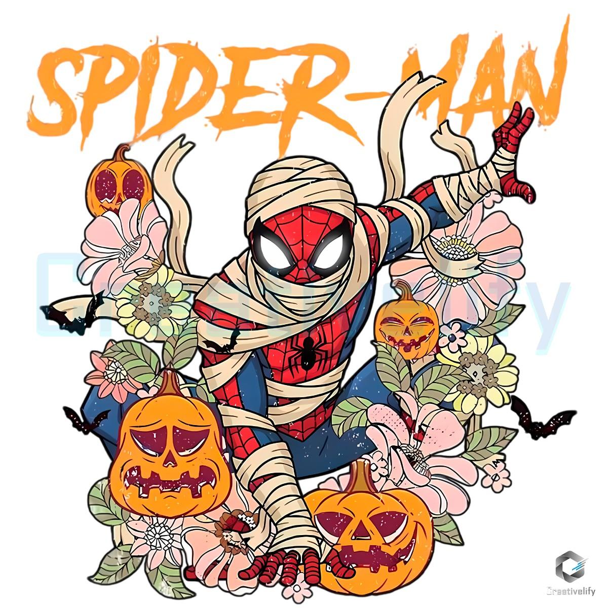 Marvel Spider Man Mummy Halloween Floral PNG Marvel Spider Man Mummy Halloween Floral PNG