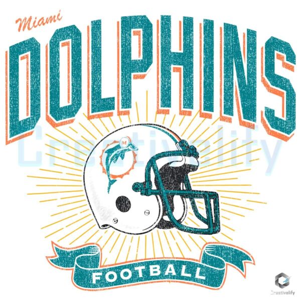 Miami Dolphins Historic Prime Football Helmet PNG