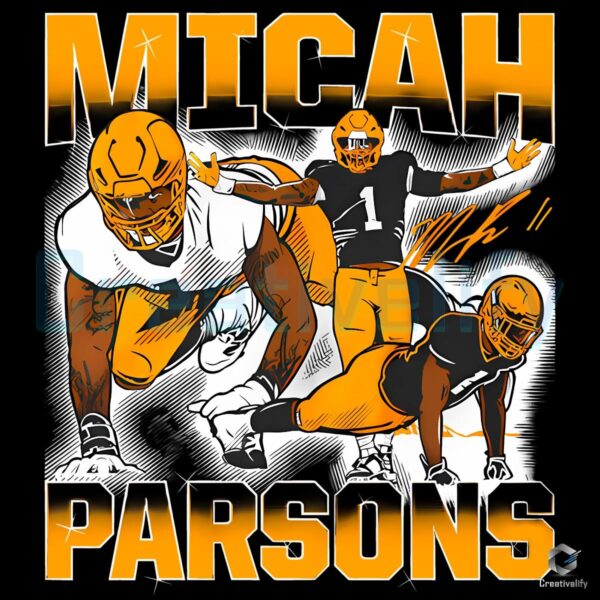 Micah Parsons Masterpiece Shirt Football Player Graphic PNG