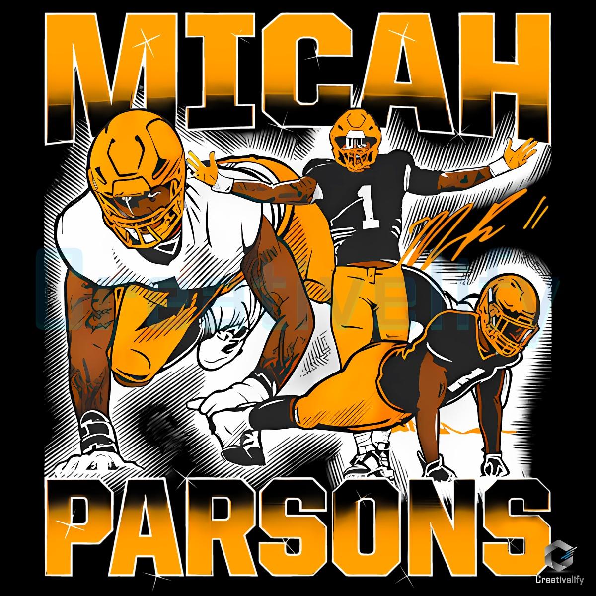 Micah Parsons Masterpiece Shirt Football Player Graphic PNG Micah Parsons Masterpiece Shirt Football Player Graphic PNG
