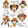 Mickey And Friends Thanksgiving Pilgrim Hats Autumn Pumpkin Leaves PNG