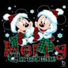 Mickey And Minnie Merry Christmas Plaid PNG