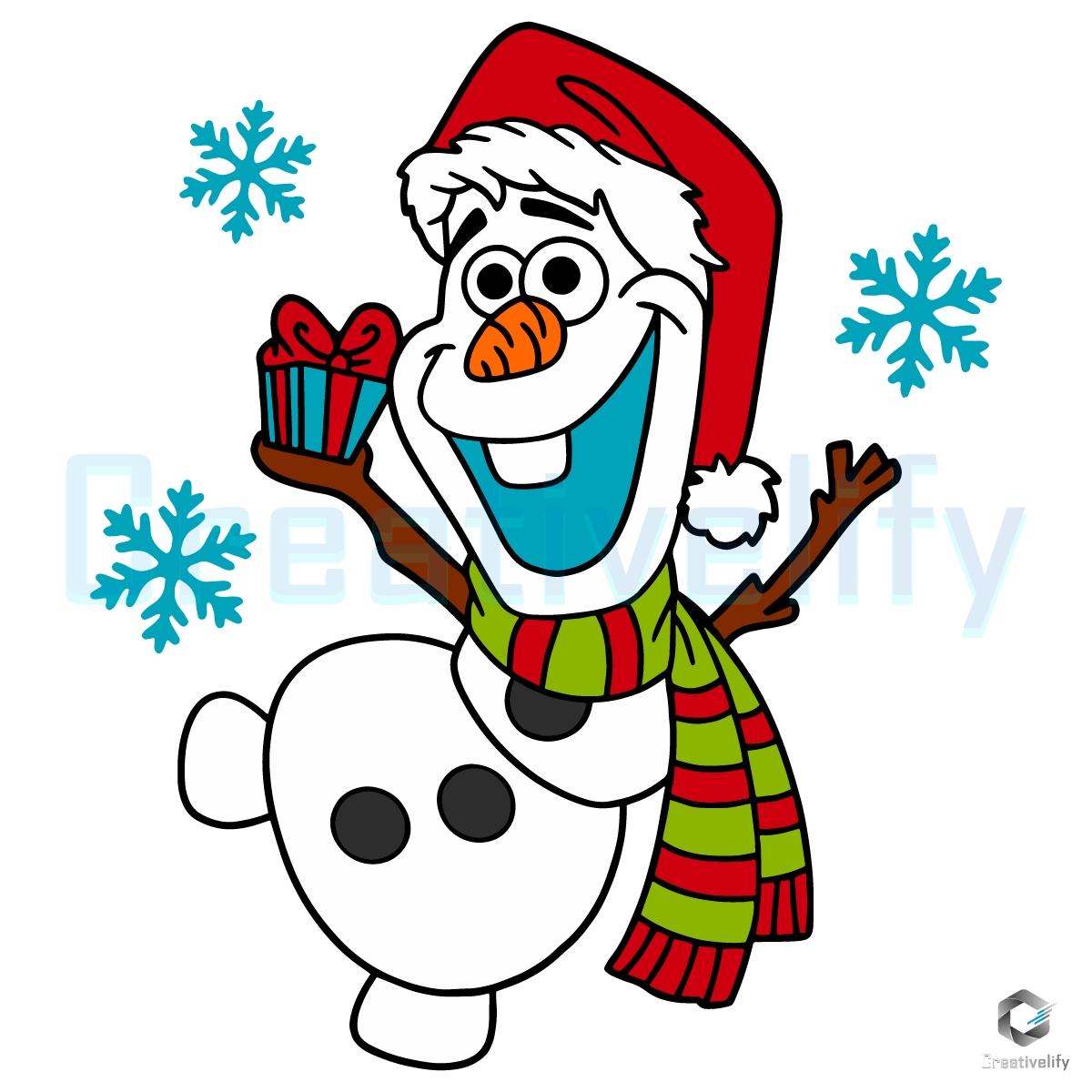 Olaf Christmas Disney Frozen Olaf Santa Hat SVG Olaf Christmas Disney Frozen Olaf Santa Hat SVG
