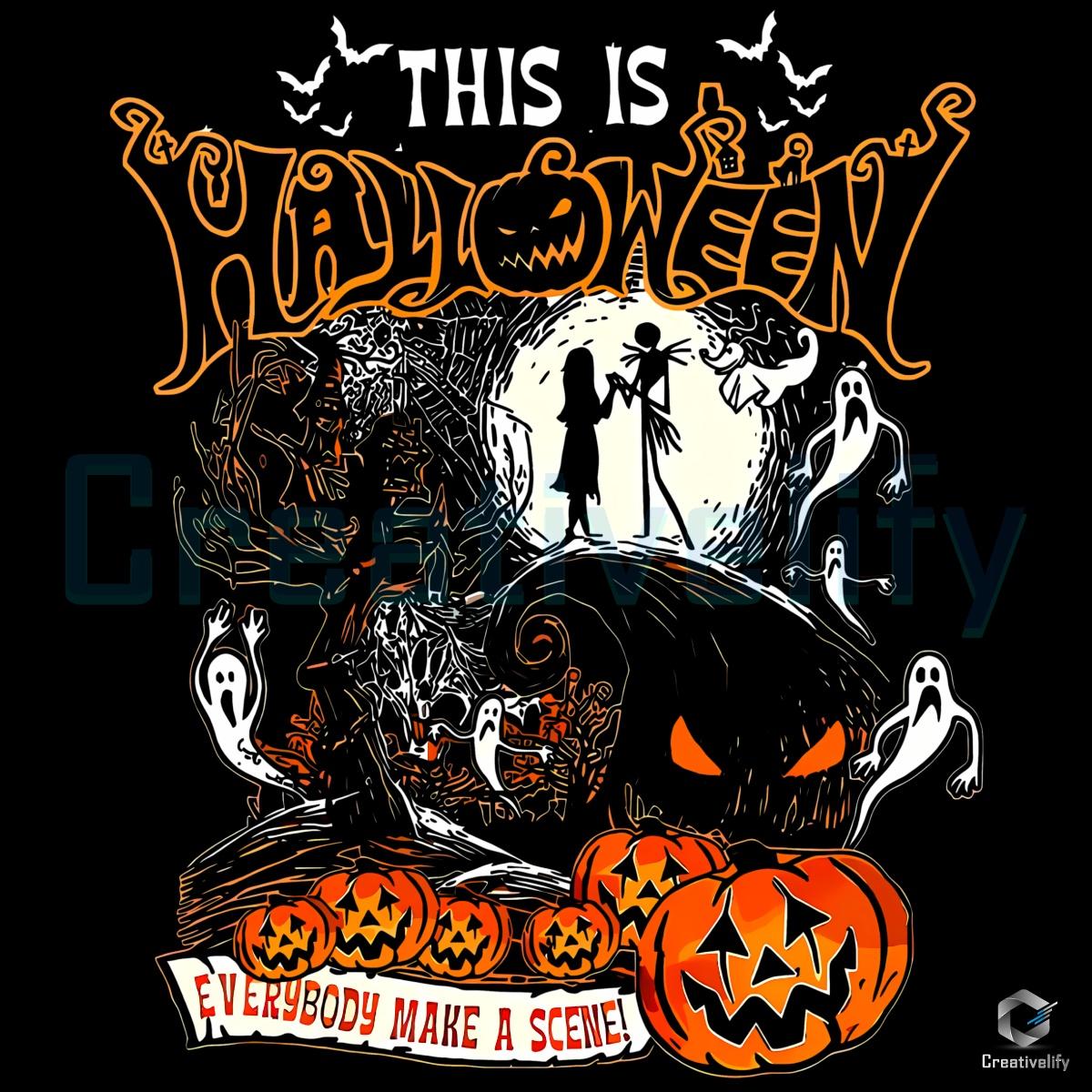 Retro Nightmare Before Christmas Jack And Sally This Is Halloween PNG Retro Nightmare Before Christmas Jack And Sally This Is Halloween PNG