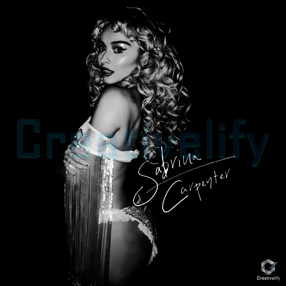 Sabrina Carpenter Black And White Glamour Retro Style PNG Sabrina Carpenter Black And White Glamour Retro Style PNG