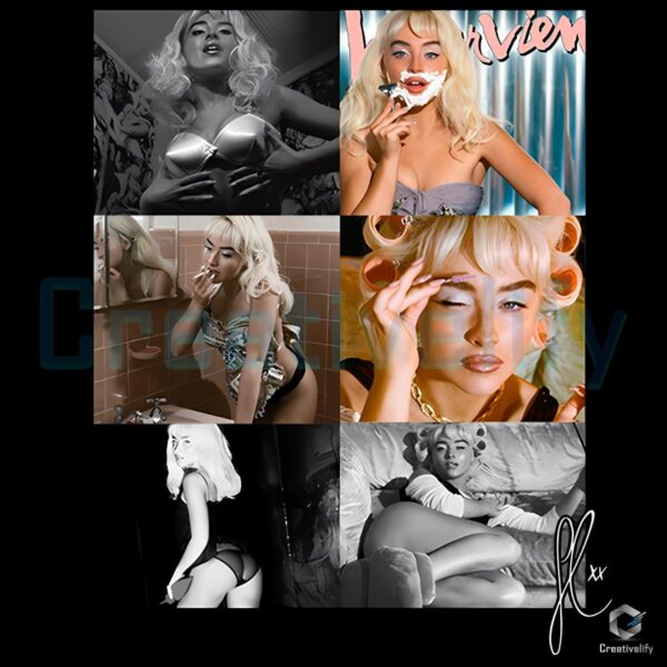 Sabrina Carpenter Vintage Collage Retro Graphic PNG