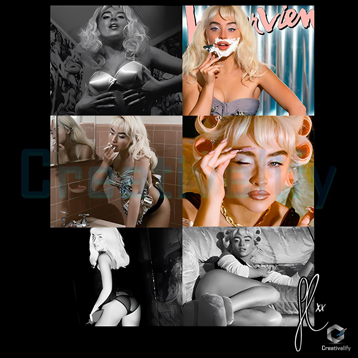 Sabrina Carpenter Vintage Collage Retro Graphic PNG Sabrina Carpenter Vintage Collage Retro Graphic PNG