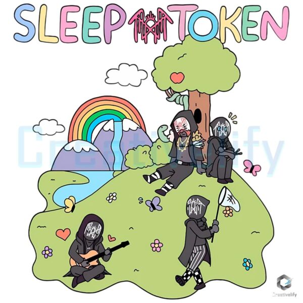 Sleep Token Band Themed Fun Cartoon PNG
