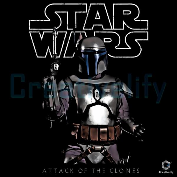 Star Wars Attack Of The Clones Jango Fett Vintage Movie Poster PNG