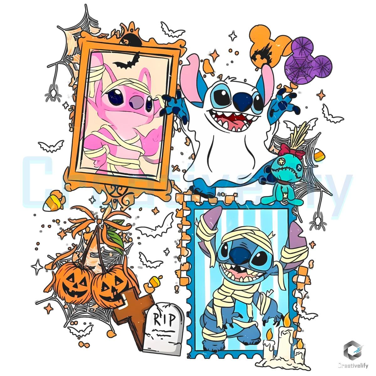 Stitch And Angel Halloween Friends Spooky Cartoon PNG Stitch And Angel Halloween Friends Spooky Cartoon PNG