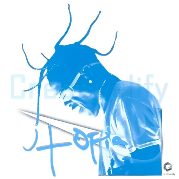 Travis Scott Blue Neon Silhouette PNG
