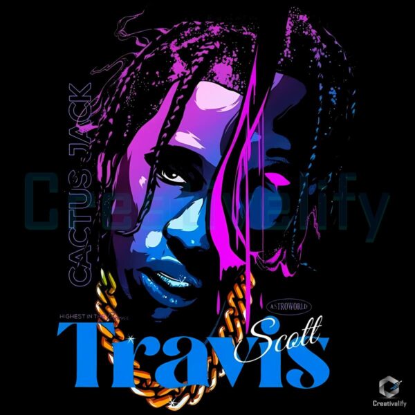 Travis Scott Cactus Jack Neon Art PNG