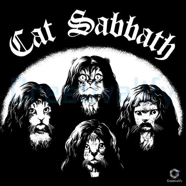 Vintage Cat Sabbath Parody Black Sabbath Band Cats PNG