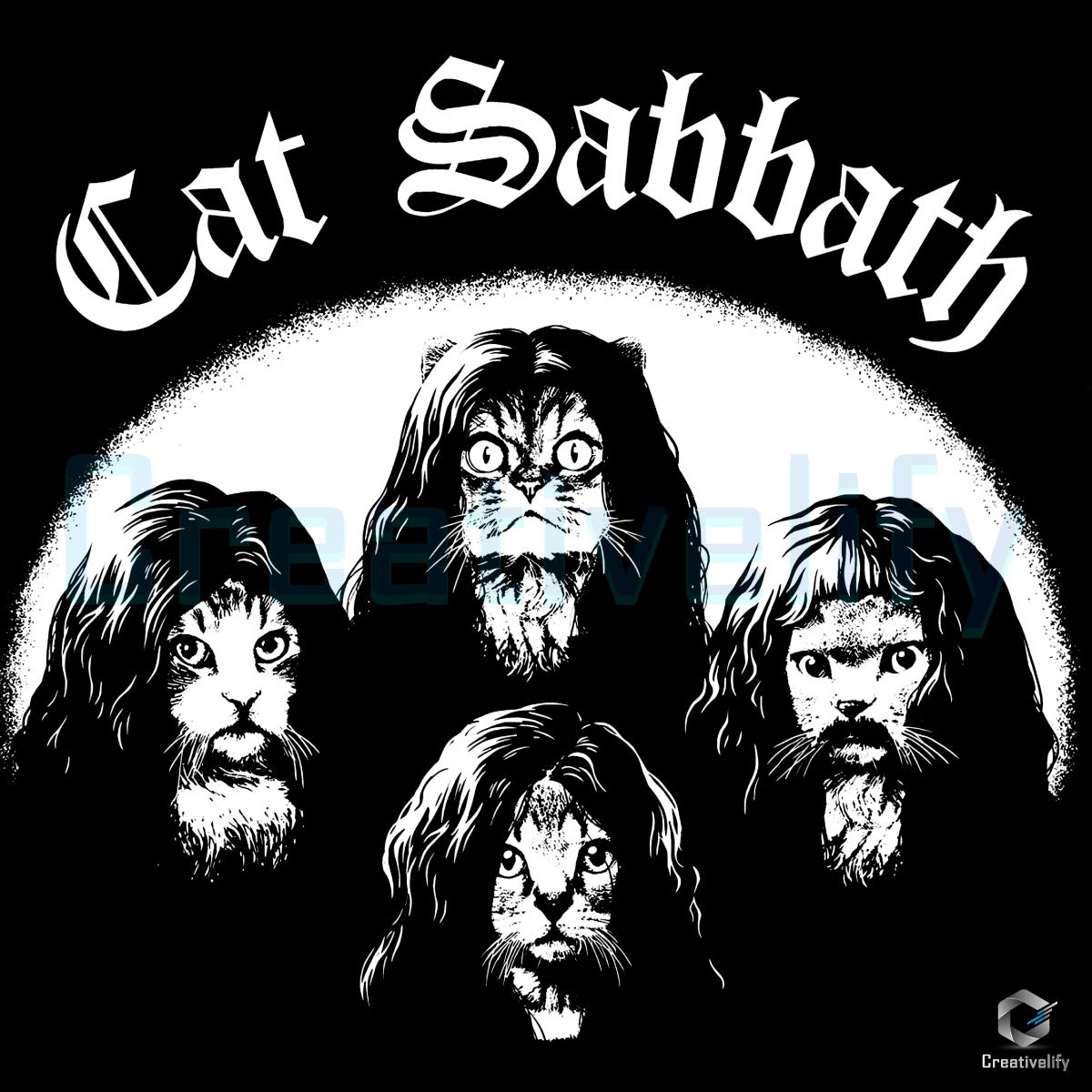 Vintage Cat Sabbath Parody Black Sabbath Band Cats PNG Vintage Cat Sabbath Parody Black Sabbath Band Cats PNG