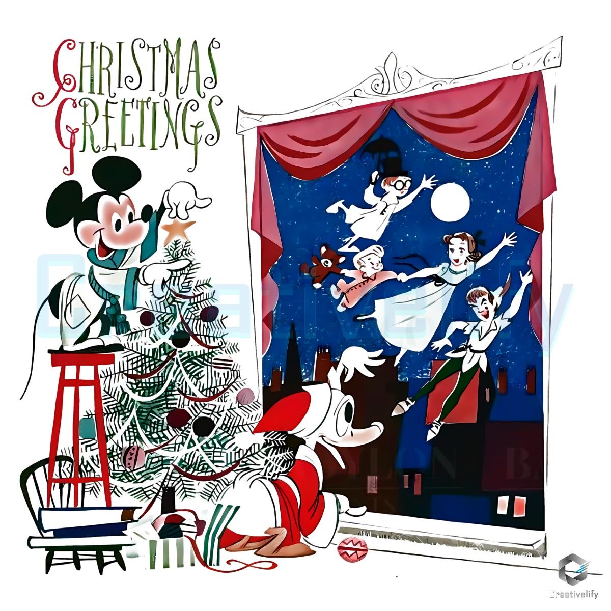 Vintage Disney Christmas Mickey Donald Duck Peter Pan PNG Vintage Disney Christmas Mickey Donald Duck Peter Pan PNG