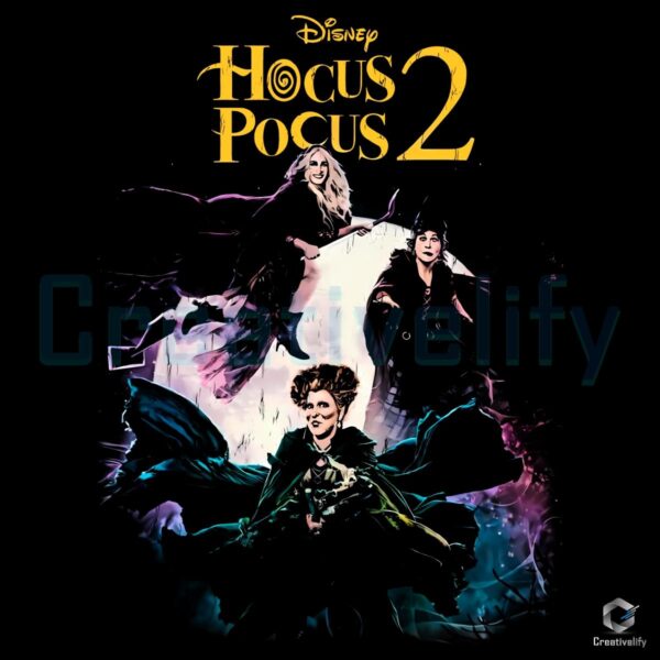 Vintage Disney Hocus Pocus 2 Sanderson Sisters Flying Witch Halloween PNG