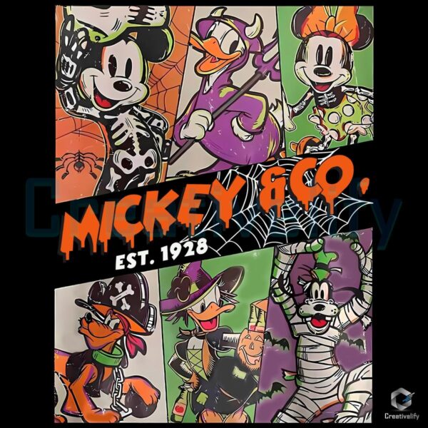 Vintage Disney Mickey And Friends Halloween Mickey And Co 1928 PNG