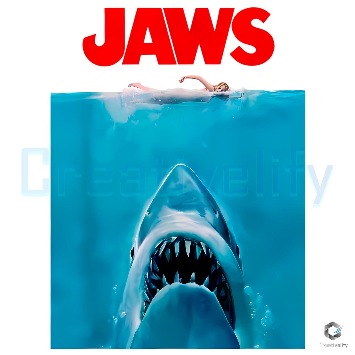 Vintage Jaws Movie Poster Shark Attack Classic PNG Vintage Jaws Movie Poster Shark Attack Classic PNG