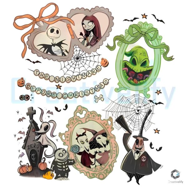 Vintage Nightmare Before Christmas Coquette Disney Halloween PNG