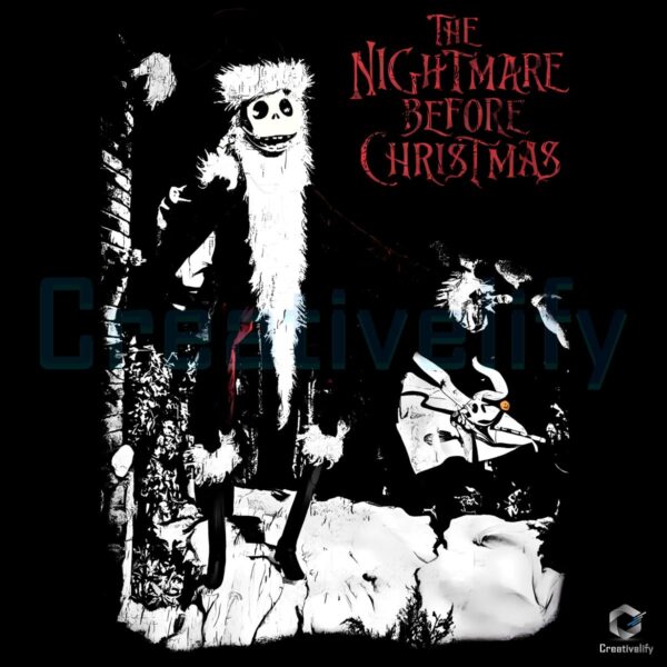 Vintage Nightmare Before Christmas Jack Skellington Santa Dog Zero PNG