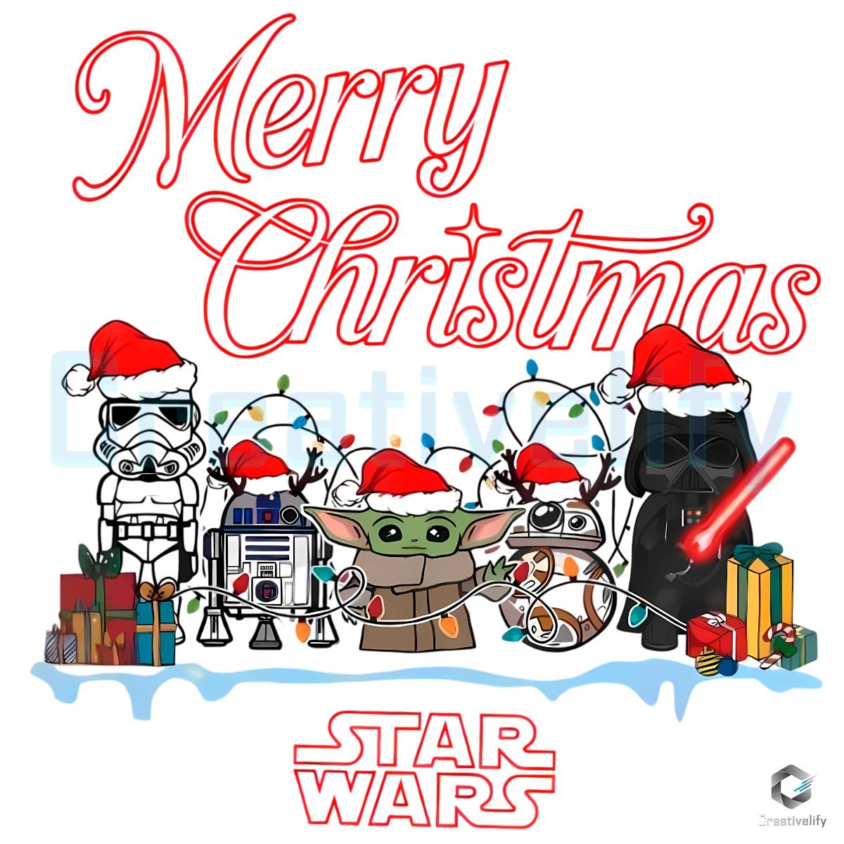 Vintage Star Wars Christmas Baby Yoda Stormtrooper R2D2 Vader Holiday PNG Vintage Star Wars Christmas Baby Yoda Stormtrooper R2D2 Vader Holiday PNG
