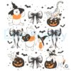 Vintage Winnie The Pooh And Friends Halloween Pumpkins Bows PNG