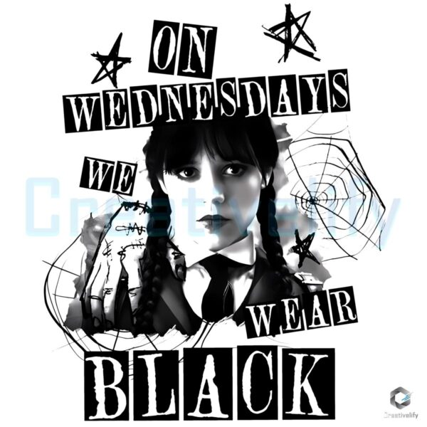 Wednesday Addams Season 2 Gothic On Wednesdays We Wear Black Themed PNG