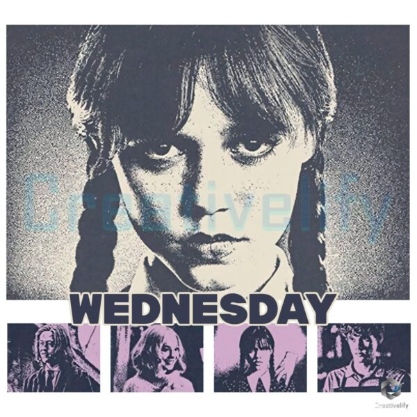 Wednesday Addams Season 2 Retro Gothic Themed PNG