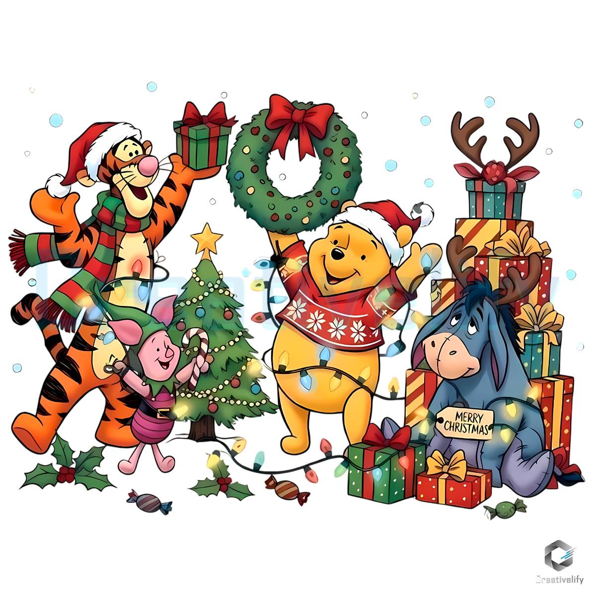 Winnie The Pooh And Friends Christmas Tree Gifts PNG Winnie The Pooh And Friends Christmas Tree Gifts PNG